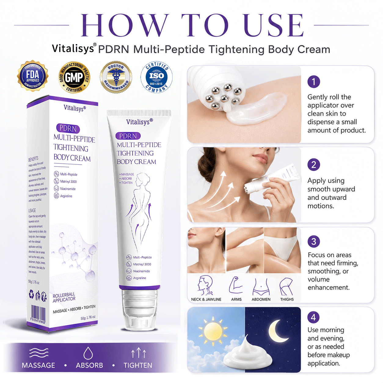 💎𝑽𝒊𝒕𝒂𝒍𝒊𝒔𝒚𝒔® 𝐏𝐃𝐑𝐍 𝐌𝐮𝐥𝐭𝐢-𝐏𝐞𝐩𝐭𝐢𝐝𝐞 𝐌𝐚𝐬𝐬𝐚𝐠𝐢𝐧𝐠 𝐁𝐨𝐝𝐲 𝐑𝐨𝐥𝐥𝐞𝐫 𝐂𝐫𝐞𝐚𝐦- 𝐀𝐧𝐭𝐢-𝐚𝐠𝐢𝐧𝐠, 𝐇𝐲𝐝𝐫𝐚𝐭𝐢𝐧𝐠, 𝐒𝐤𝐢𝐧 𝐅𝐢𝐫𝐦𝐢𝐧𝐠 & 𝐋𝐢𝐟𝐭𝐢𝐧𝐠, 𝐒𝐤𝐢𝐧 𝐑𝐞𝐩𝐚𝐢𝐫, 𝐄𝐯𝐞𝐧 𝐓𝐨𝐧𝐞, 𝐀𝐜𝐧𝐞 𝐚𝐧𝐝 𝐃𝐚𝐫𝐤 𝐒𝐩𝐨𝐭 𝐓𝐫𝐞𝐚𝐭𝐦𝐞𝐧𝐭, 𝐖𝐚𝐫𝐭 𝐚𝐧𝐝 𝐌𝐨𝐥𝐞 𝐑𝐞𝐦𝐨𝐯𝐚𝐥, 𝐚𝐧𝐝 𝐏𝐬𝐨𝐫𝐢𝐚𝐬𝐢𝐬 𝐑𝐞𝐥𝐢𝐞𝐟.