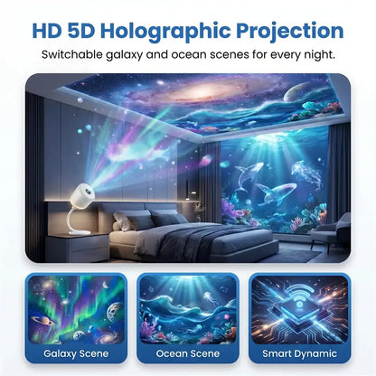 🥇PKNEW® NEXT-GEN SMART PROJECTION HD Smart Dynamic 5D Holographic Night Light Projector💎