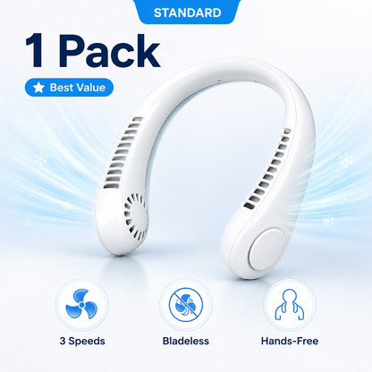 PKNEW®Portable Neck Fan, Bladeless Wearable Personal Fan, Hands-Free Cooling for Outdoor & Office