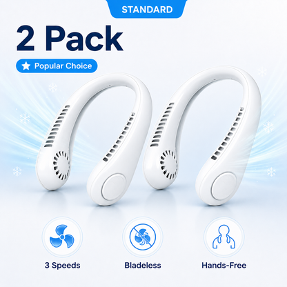 PKNEW®Portable Neck Fan, Bladeless Wearable Personal Fan, Hands-Free Cooling for Outdoor & Office