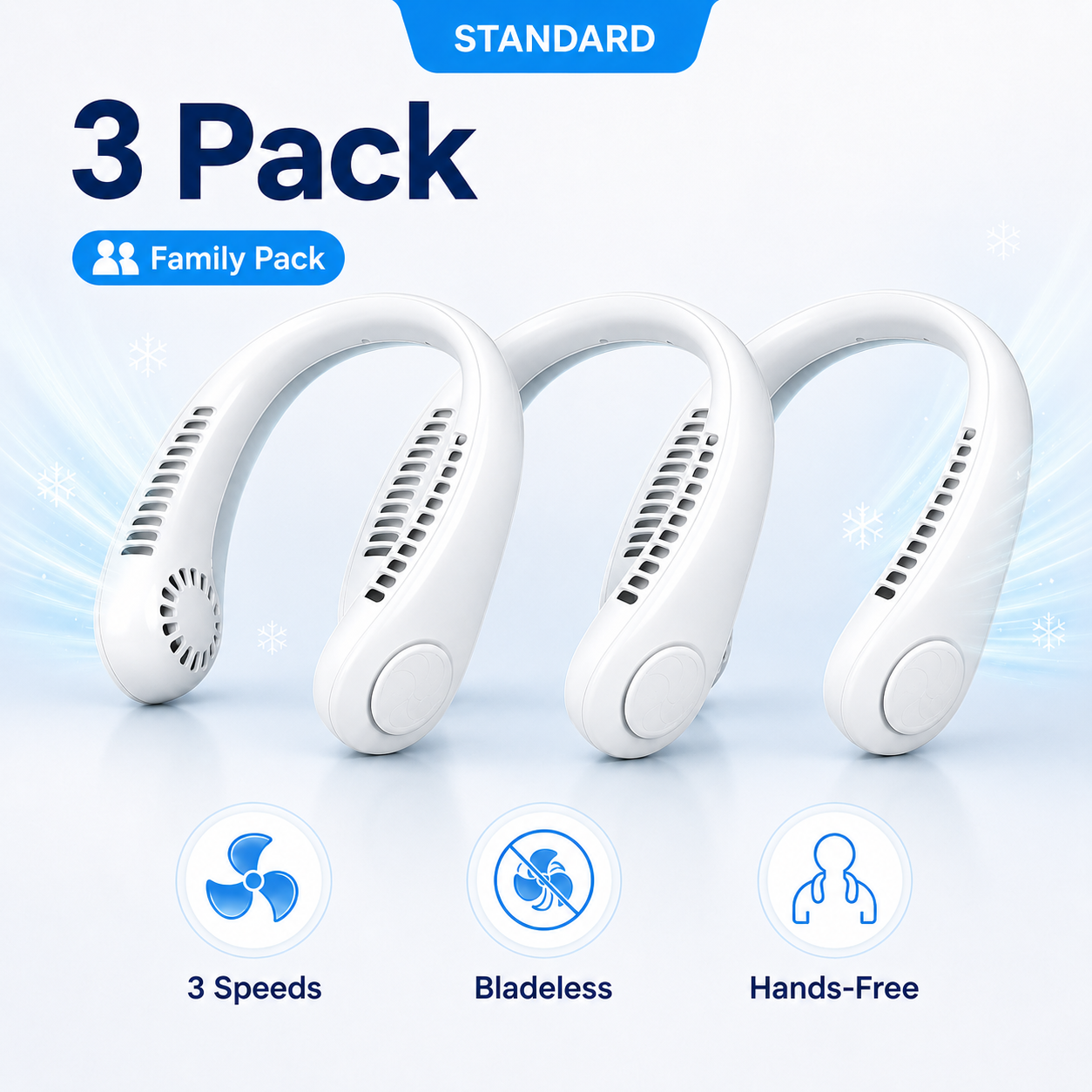 PKNEW®Portable Neck Fan, Bladeless Wearable Personal Fan, Hands-Free Cooling for Outdoor & Office